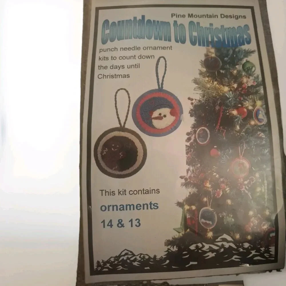 Pine Mountain Design Countdown To Christmas Ornament 14 & 13 Punch Needle Kit